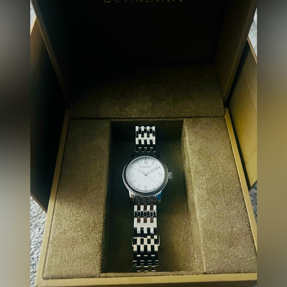 Womens Silver Burberry Watch